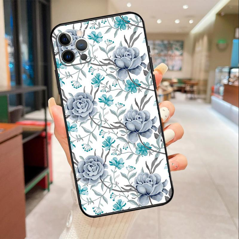 Painting Flowers Nature Leaves Phone Case For iPhone 17 16 15 14 13 12 11 Pro Max mini 16 Plus 16e 17 Air Protective Cover
