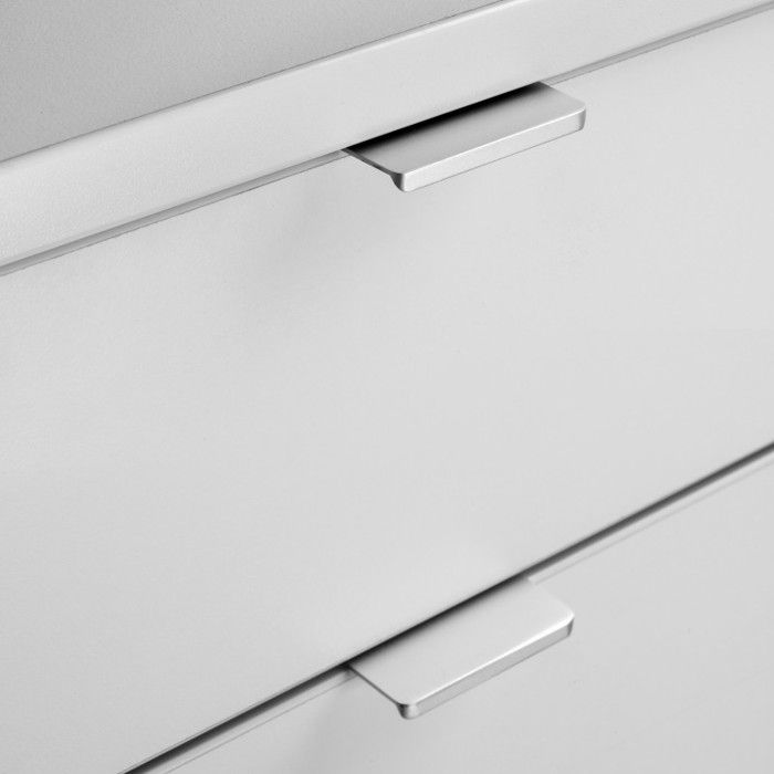 Emuca lot de 10 poignées pour meubles picanya, l198mm, entraxe 128mm, aluminium, anodisé mat