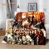 New Genshin Impact Character Solo Cartoon Game Soft Blanket,Soft Throw Blanket for Home Bedroom Bed Sofa Picnic Child Gift