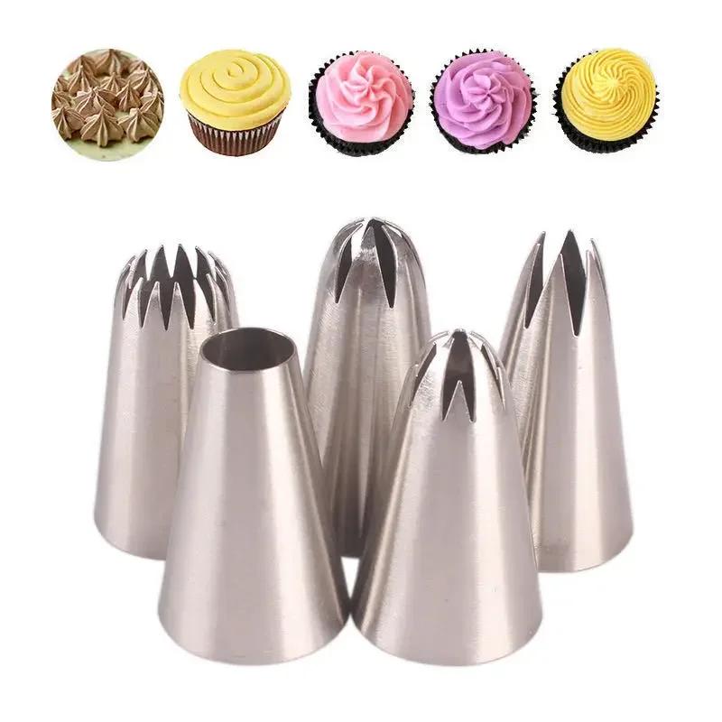 Kitchen Gadgets 5pcs Set Pastry Nozzles for Cakes Fondant Decor Confectionery Flower Cream Icing Piping