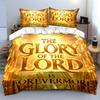 Glory of the Lord Golden Bedding Set Bedding set (1 duvet cover, 2 pillowcases, duvet not included)