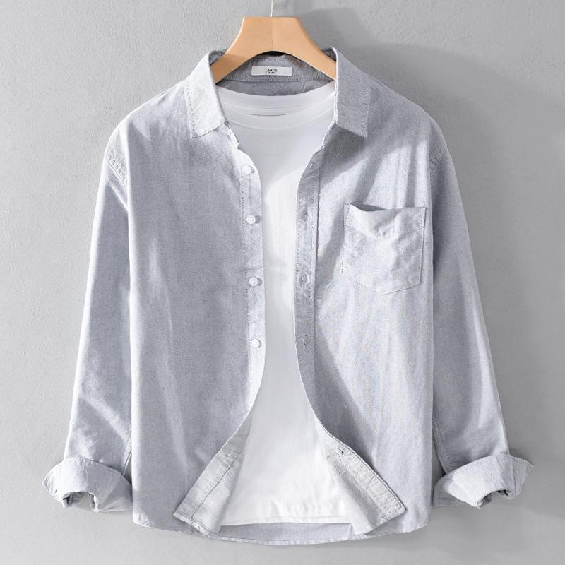 Werkshirt Herfst en Lente Heren Lange Mouwen Koreaanse Versie van de Trend Losse Zakken Shirt Casual Veelzijdig Shirt
