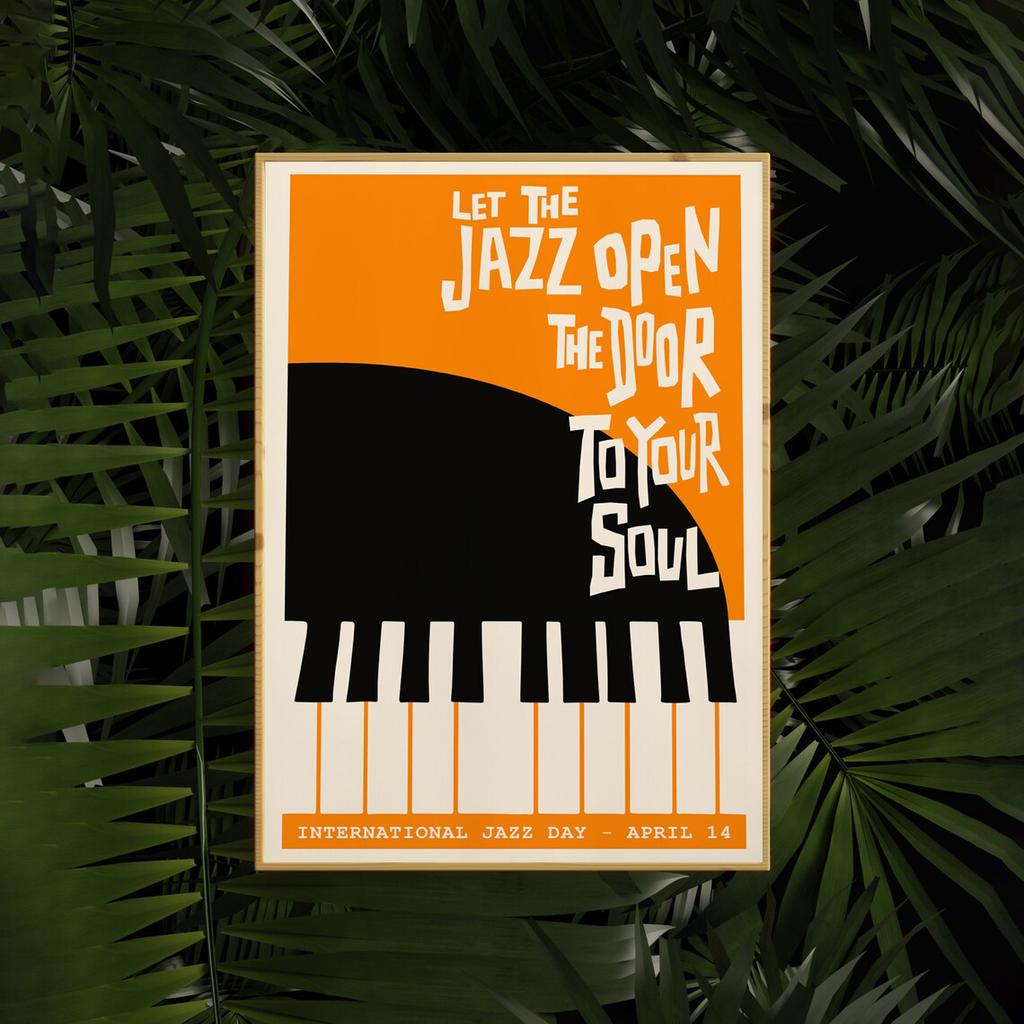 Modernes Jazz-Festival-Musikfestival-Poster, schlichter Stil, bunte Klavierbilder, Leinwanddruck, Poster, Wandkunst, Dekor für Bar