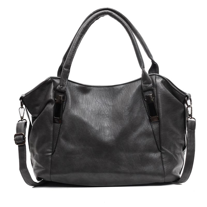 

Женская сумка-тоут большой емкости, сумка для мамы, кожаная сумка через плечо темно-серого