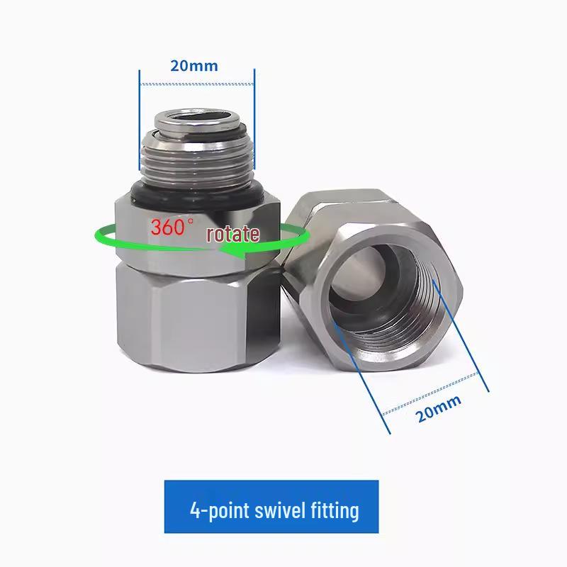 Złącze obrotowe 360° ze stali nierdzewnej i aluminium, pasuje do rur olejowych 1/2", 3/4", 1"