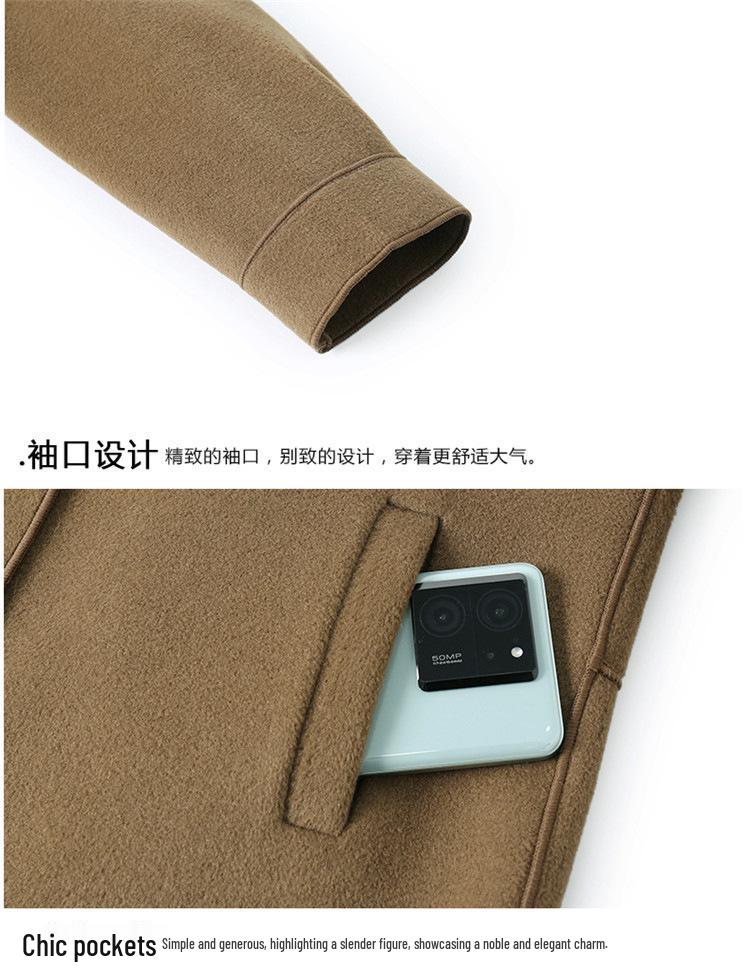 Stylish Double-Sided Wool Coat for Middle-Aged Women - Short, Trendy Spring & Autumn Wear