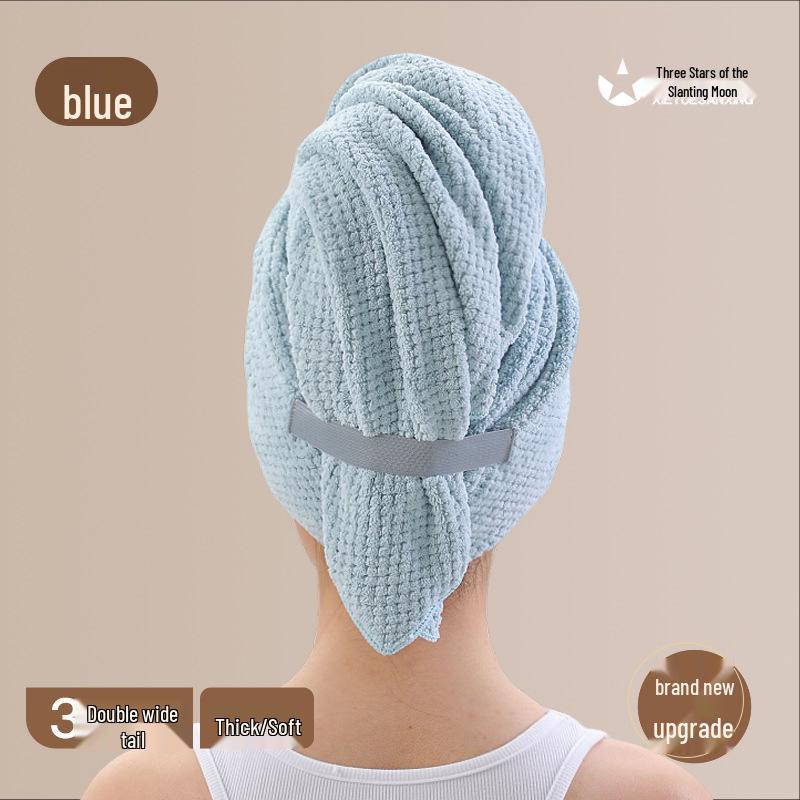 

Large Quick-Dry Microfiber Hair Cap for Women - Thick Absorbent Coral Fleece with Elastic Band 52*100cm