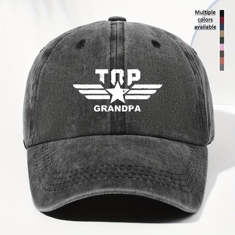 Uniform TOP GRANDPA Letter Printed Washed Retro Baseball Cap Sun Visor Outdoor Hat for Men and Women