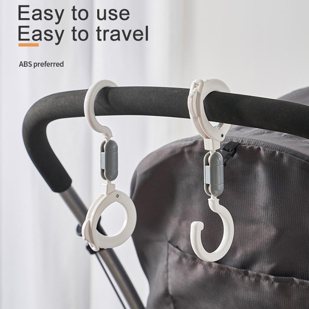 1/2 Stück Mommy Bag Haken Baby Kinderwagen Haken Clips 360 Grad Drehbar Haken Praktisches Kinderwagen Zubehör für Mama