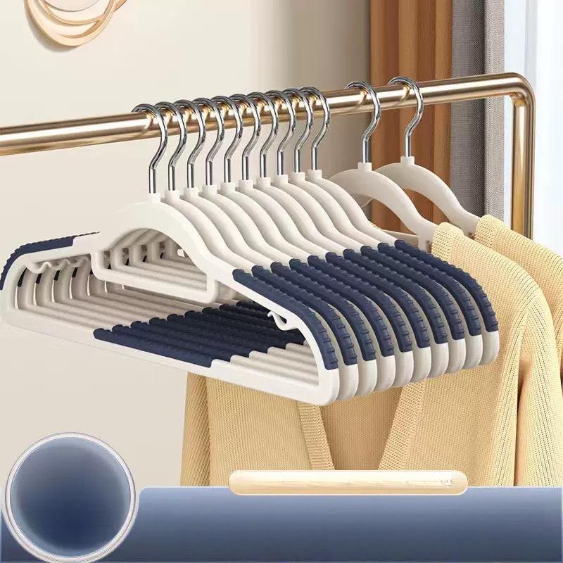 Clothes Hanger Non-Slip Thickened No Trace Household Hanger Rotatable Multi-Functional Wide Shoulder Plastic Dry and Wet Dual-Use Daily Necessities
