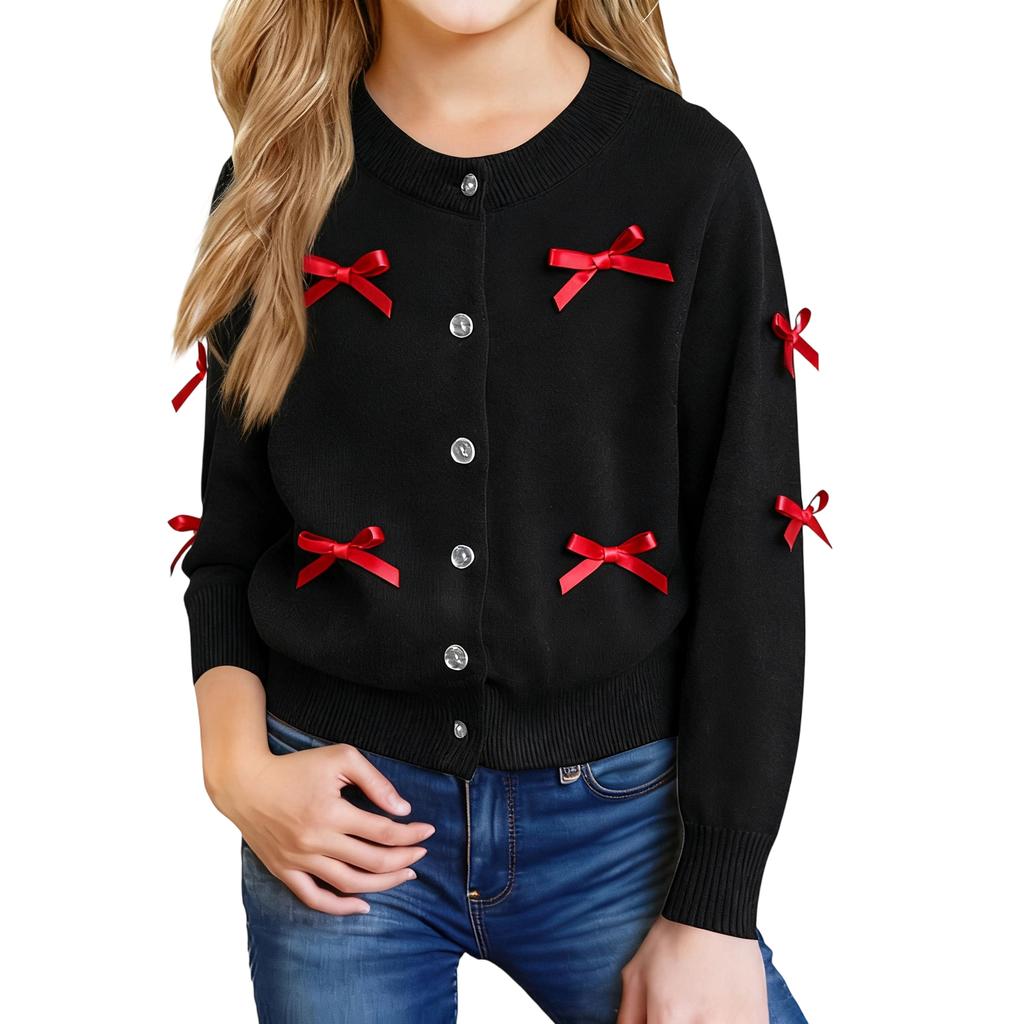 Children's Fashion Casual Cardigan Knitted Long Sleeve  Top