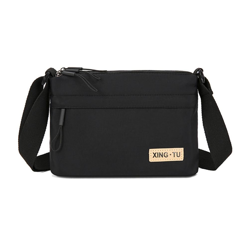 Canvas Nylon Crossbody Bag Three Layer Oxford Shoulder Bag Vintage Women Backpack  Girls чёрный
