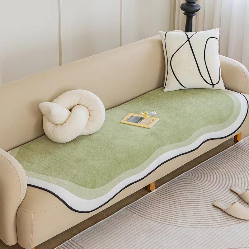 Solid Color Chenille Anti-cat Scratch Sofa Cover Non-slip Universal Sofa Towel Floor Mat Pet Dog Kids Mat Protector Mat