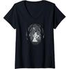Damski T-shirt Pokémon - Mimikyu Typ Duch/Wróżka Ciemny Straszny Las Dekolt V