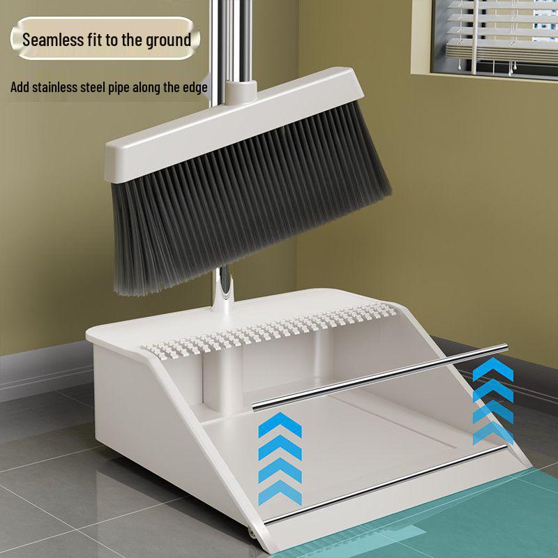 Enhanced Thickened Broom & Dustpan Set: Non-Stick, Hair-Resistant Sweeping Tool with Squeegee