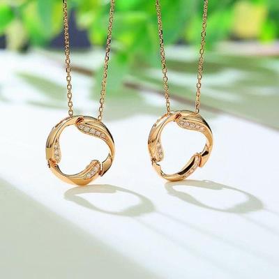 Neue Zarte Runde Halskette für Mädchen Einfache Gold Farbe Kreis Anhänger mit CZ O Kette Mode Halskette Frauen Schmuck