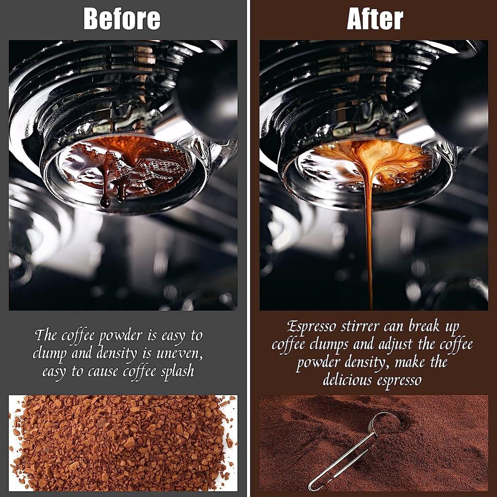 Nål Kaffe Tampers Kaffe Omrörare Distributör Nivelleringsverktyg Nåltyp Kaffepulverfördelare Metallmaterial