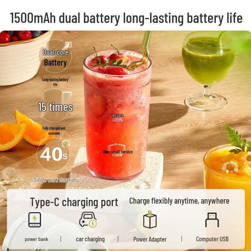 Bear Portable Mini Juicer Blender with Ice Crushing