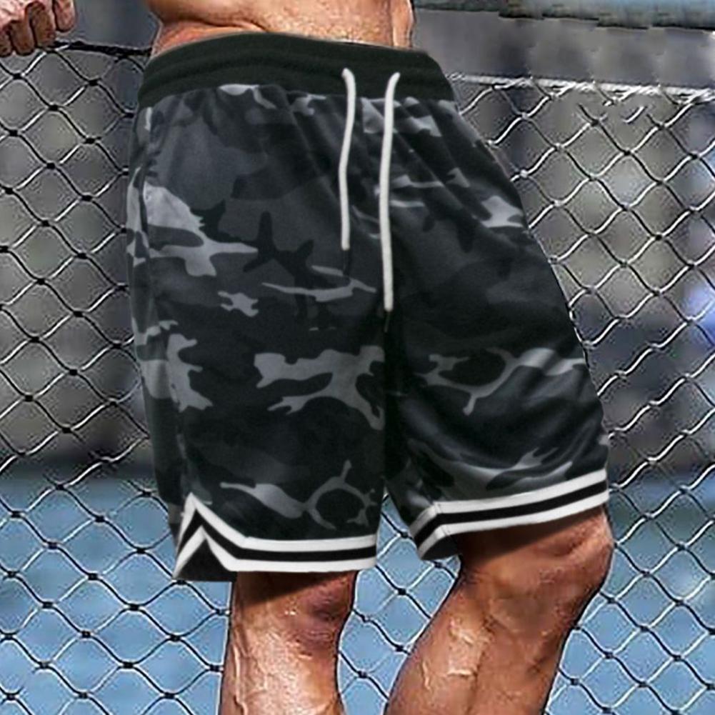 5XL Summer Shorts Men Fitness Shorts Camouflage Design Waist Drawstring Polyester Quick Dry Sports Short Trousers for Outdoor