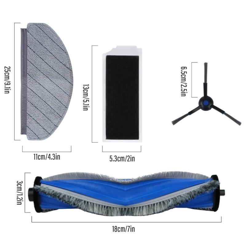 Sweeping Robot Side Brush Sweeping Robot Spare Part Mop Cloth Main Brush Replacement Accessories Plastic Texture