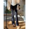 Black Slim-Fit Flared Casual Pants for Women, Spring/Summer 2026 New High-Waisted Stretchy Slim-Fit Bootcut Pants