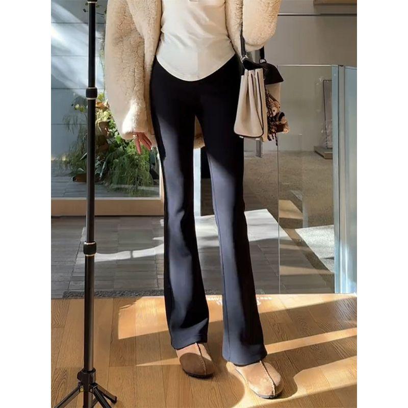 Black Slim-Fit Flared Casual Pants for Women, Spring/Summer 2026 New High-Waisted Stretchy Slim-Fit Bootcut Pants