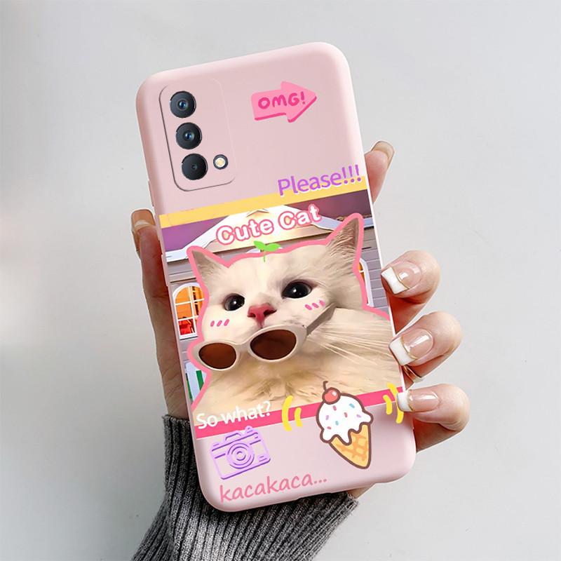 Soft TPU Case For Realme GT Master Edition Cover Cute Cartoon Funny Cat Bumper Capa Coque For OPPO Realme Q3 Pro Carnival Fundas