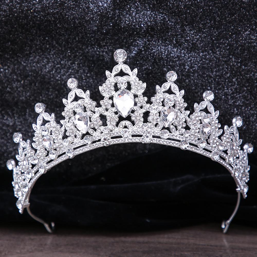 DIEZI Luxury Elegant AB Crystal Crown Hair Accessories Tiara For Women Party Red Purple Rhinestone Bridal Crown New Hair Zircon