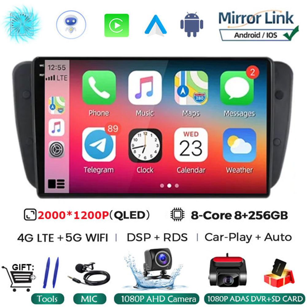 Android 14 Car Radio For Seat Ibiza 6j 2009 - 2012 Multimedia Video Player QLED Touch Screen GPS Navigation Carplay Auto Stereo