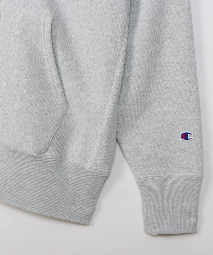 Parka Long Sleeve COTTON USA Zip Hooded Sweatshirt Silver Gray [Champion] 11.5oz Reverseweave(R) REVERSWEAVE(R) C3-Y110 Men's