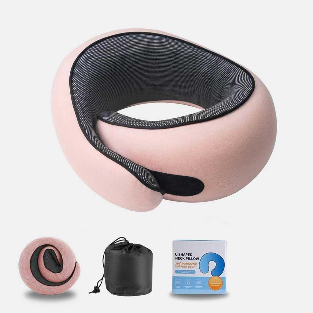 U-Shaped Memory Foam Neck Pillow: Comfortable, Portable Support for Travel