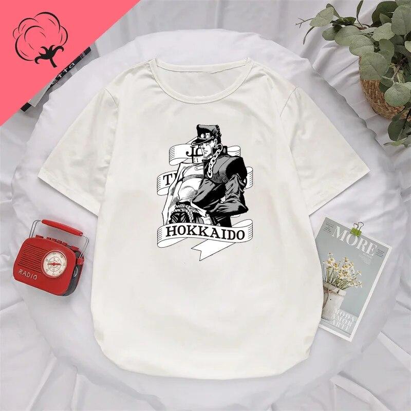 Kawaii Clothes Jojo Bizarre Adventure T Shirt Unisex Anime Tops Harajuku Unisexga Streetwear Unisex Casual Tee Ropa Hombre Masculinas