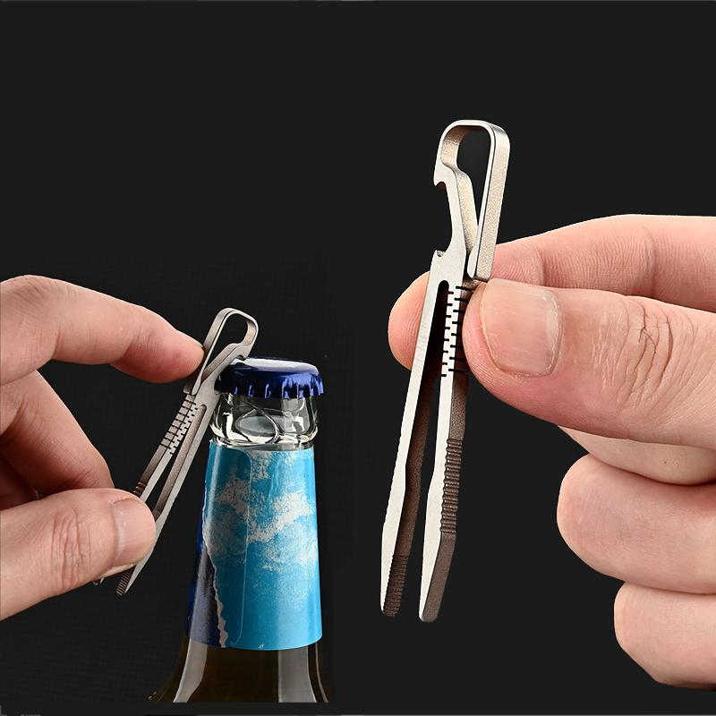TC4 Titanium Alloy Tweezers Pick Up Clamping EDC Multipurpose Gadget Professional Outdoor Tool Bottle Opener Crowbar
