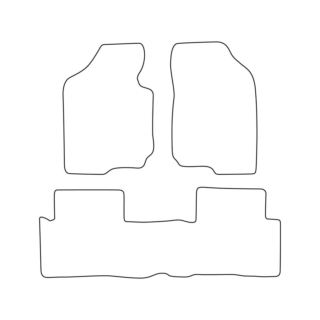 [BLM]KI012 Red - Set of Velour Floor Mats To Fit Kia Carens III 5-seat 2006-2012 - Red Trim