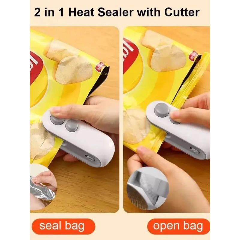 Mini Sealer Portable Mini Sealer 2 In 1 Heat Sealer For Snacks  Home Use Rechargeable Sealer Vacuum Sealer Snacks Plastic Bag