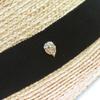 Great HELEN KAMINSKI Hat AVARA Logo Metal Grosgrain Ribbon Straw Hat Natural Women Used
