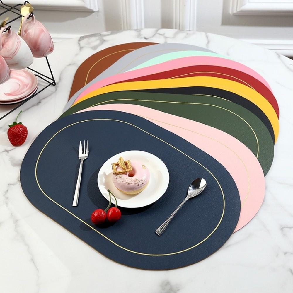 Leather Table Placemats Heat Resistant Waterproof Coffee Shop Decoration Oil-proof Washable Table Mats for Dining Table