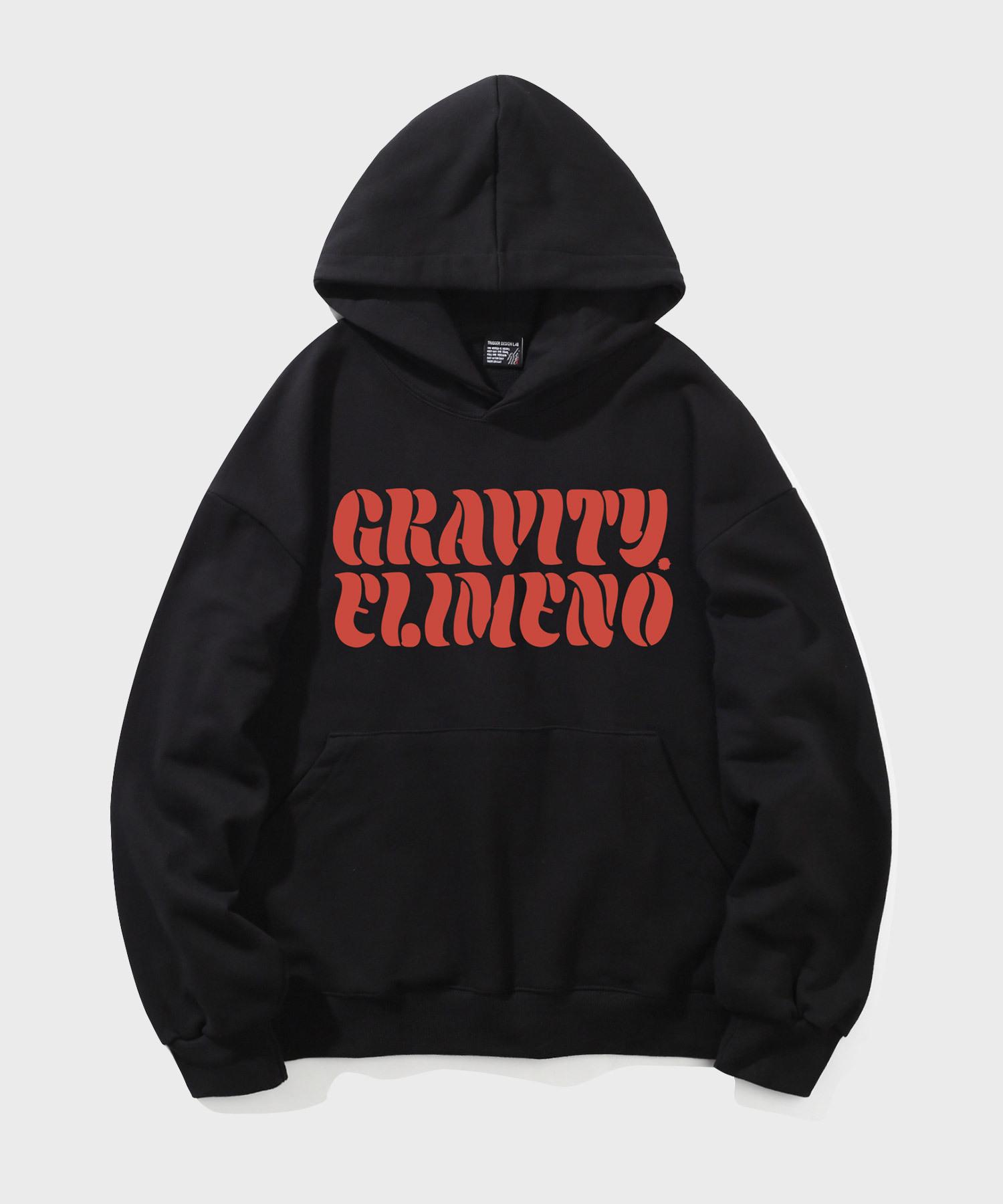 Худи оверсайз Elimeno El Graffiti Черное (оранжевый) Black (Orange)_Juri/2
