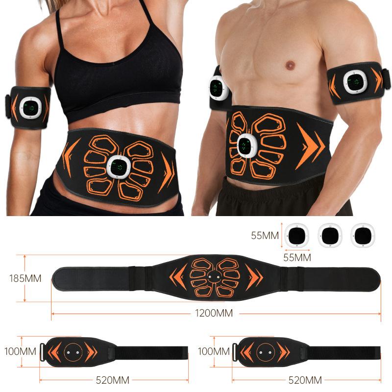 Abdominal Toning Belt Abs Trainer Waist Muscle Toner Abdominal Massager Home Workout Fitness Equipment USB Recharge