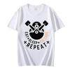 New Trendy Men T-shirt Eat Sleep Fix Cars Repeat Engine Funny Men Oversized T-shirts Tops Black Brand Tee Summer Fashion Shirt