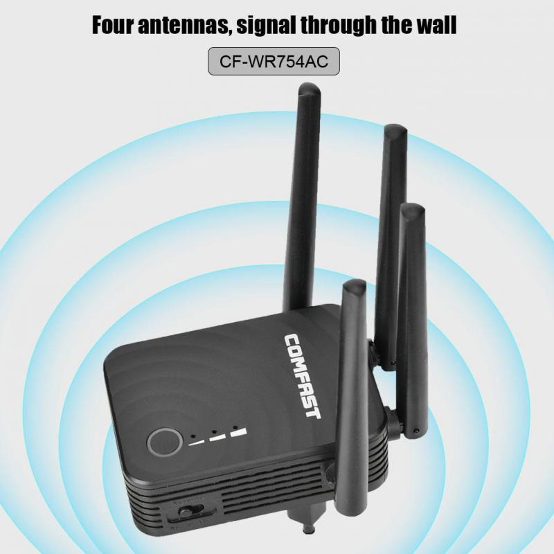 Color : A, Size : EU Plug Wireless WiFi Repeater Router Dual-Band 4 Antenna WiFi Range Extender Wi-Fi Routers