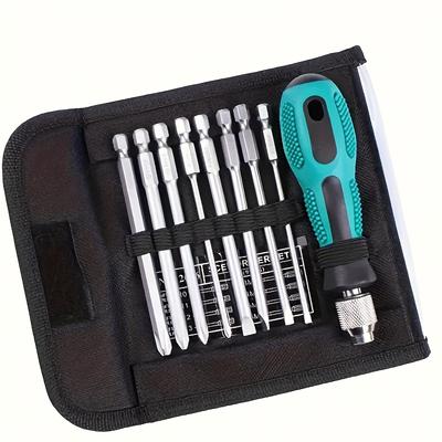9-teiliger Schraubendrehersatz mit auswechselbarem Kreuzschlitzkopf, magnetischer Mehrkopfschraubendrehersatz, Stahlgehäuse