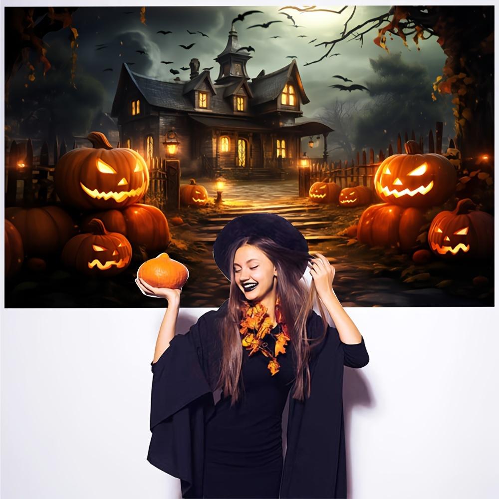 Spooky Halloween Photo Booth Banner - Polyester Fiber Backdrop with Room Decoration Photography Props