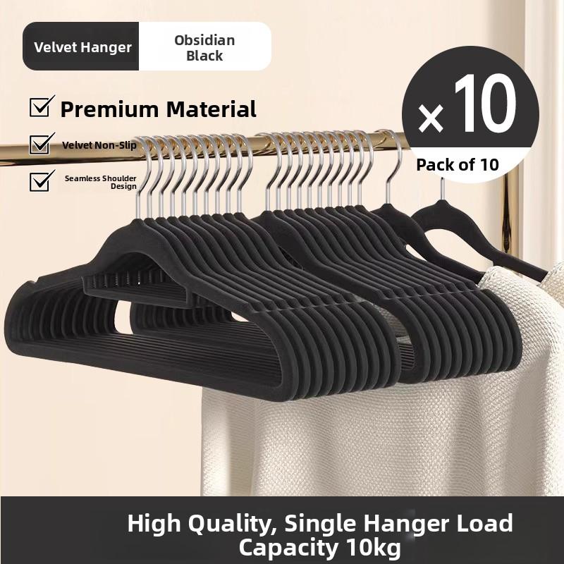 Tryviews Non-Slip Velvet Clothes Hanger Silk Clothing Garment Holder Home Use Seamless Anti-Drop Nordic Style Combination Hanger