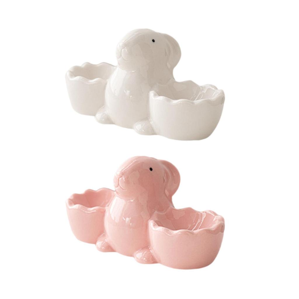 Ceramic Egg Cup Bunny Egg Stand for Home Decor Lunch Easter Decoration