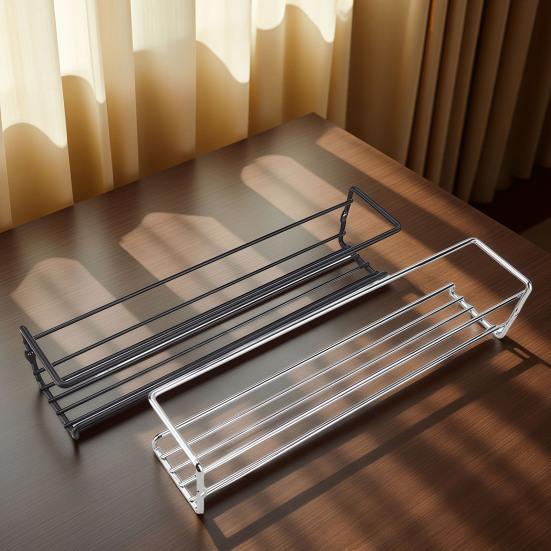 2Pcs Wall Mounted Storage Rack Easy Installation Space Saving Kitchen Organizer Carbon Steel Refrigerator Side Spice Rack