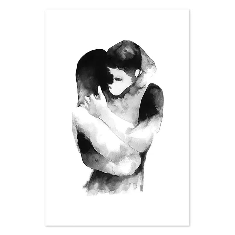 

Черно-белая романтическая картина на холсте «Рука в руке» Постер Цитаты о любви Настенный принт Модное изображение Пары Влюбленные Декор комнаты 8X12inch 20x30cm