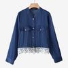 ZANZEA Women Casual Round Neck Long Sleeve Lace Crochet Splice Blouse