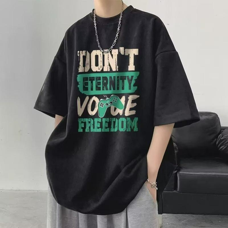 Summer Short-sleeved Loose T-shirt Men's Tide Brand Casual Half-sleeved Trend T-shirt Bottoming Shirt Five-point Sleeve Top
