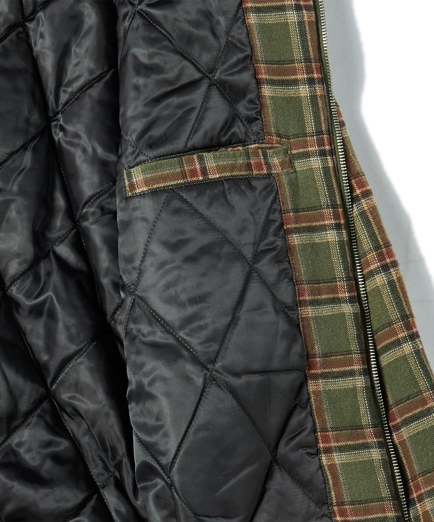 TRAVEL Spray Check Light Padded Jacket Green